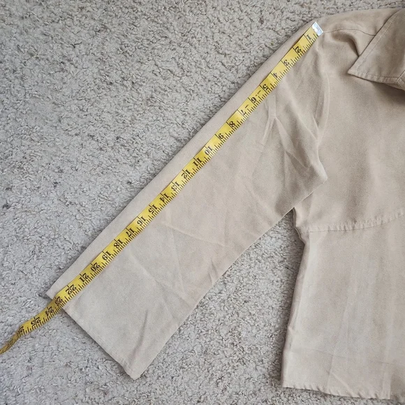 Fiorlini International Faux Suede Lace Up‎ Long Sleeve Top Y2K Rodeo 90s Size L - Picture 10 of 12